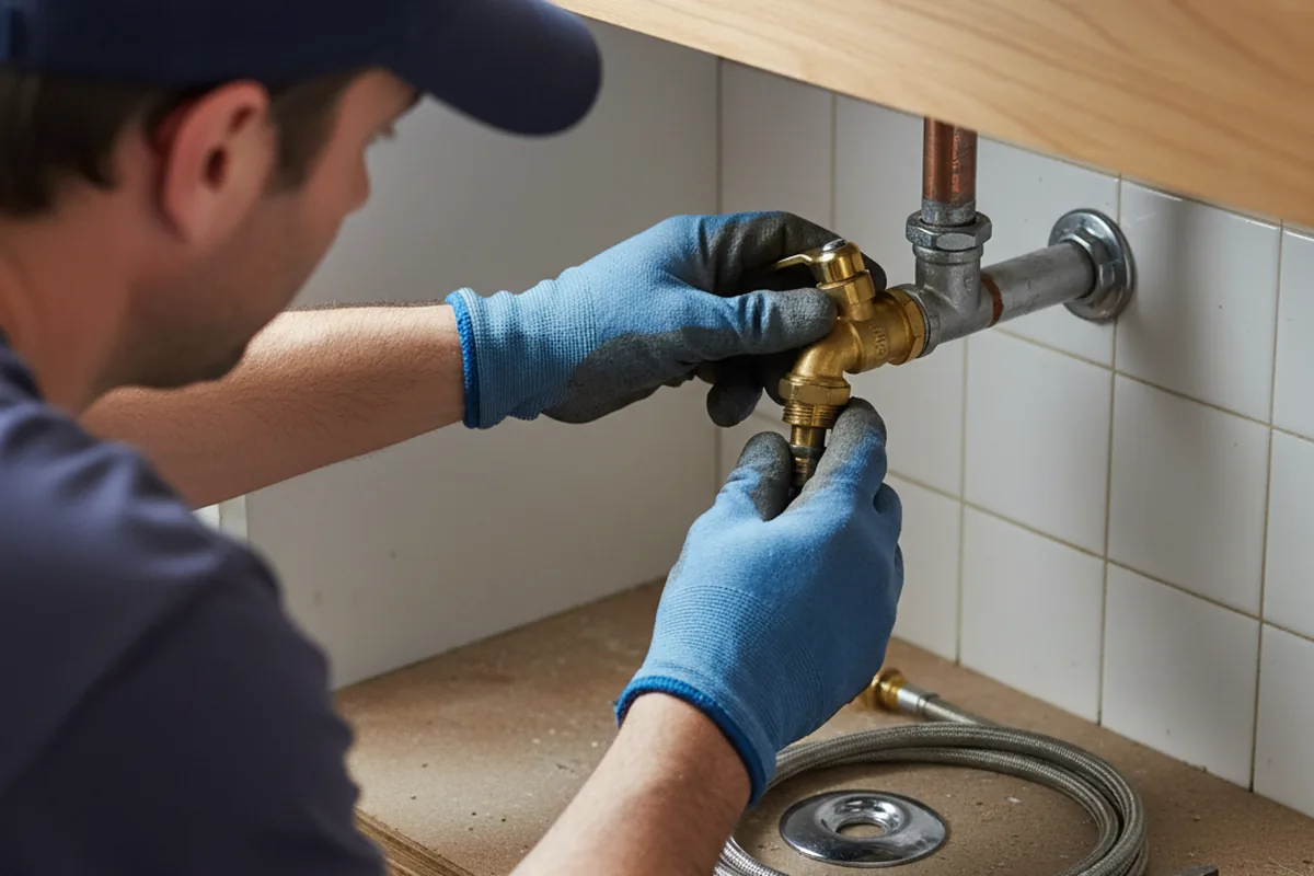 Shutoff valve and fitting work during Faucet and Fixture Repair in Calmar